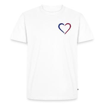 Le cœur est bâclé et écarlate - T-shirt Premium bio Homme - blanc - Devant - Nico (187cm)