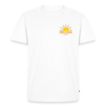 Benissa Espana Sunrise Design - Men's Premium Organic T-Shirt - white - Front - Nico (187cm)