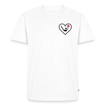 Golf Heart Club Ballon Sports Cadeau - T-shirt Premium bio Homme - blanc - Devant - Nico (187cm)