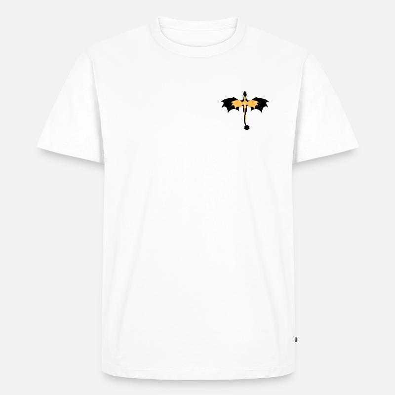 Drache gold schwarz - Männer Premium Bio T-Shirt - Weiß