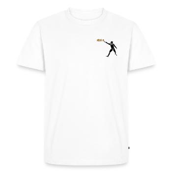 Motivation escrime japonais - T-shirt Premium bio Homme - blanc - Devant - Nico (187cm)