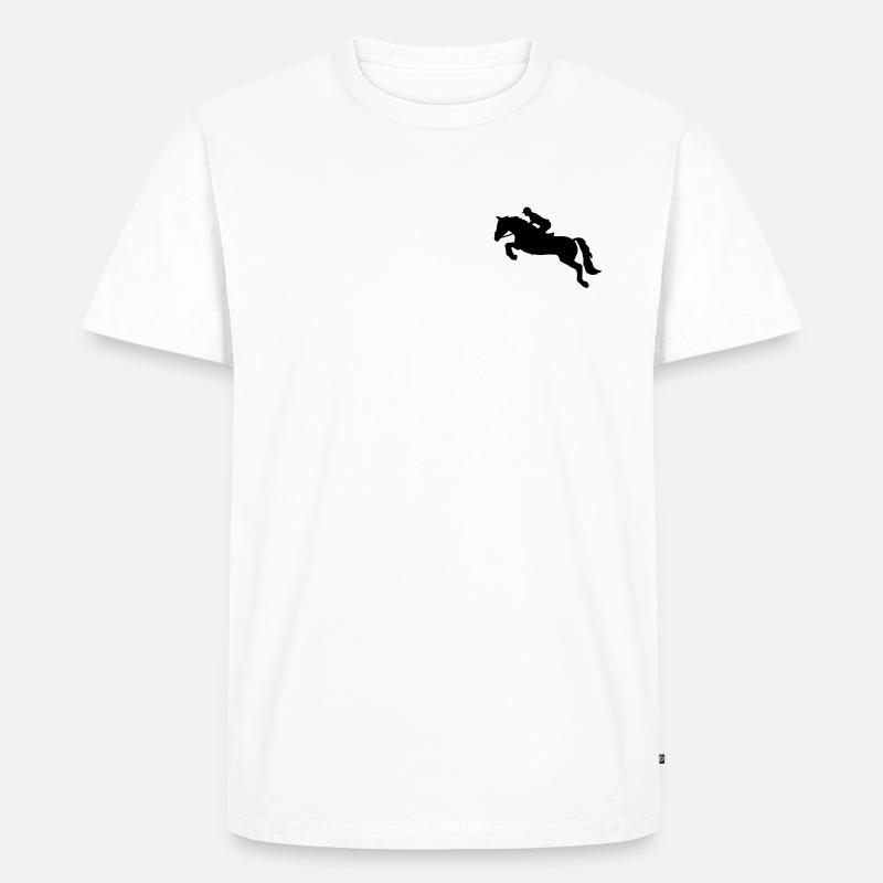 Springreiten - Männer Premium Bio T-Shirt - Weiß