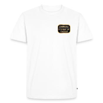 Chapeau Permis de Conduire - T-shirt Premium bio Homme - blanc - Devant - Nico (187cm)