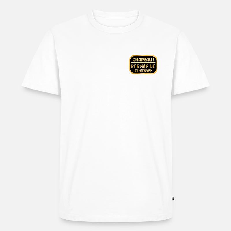 Führerscheinhut - Männer Premium Bio T-Shirt - Weiß