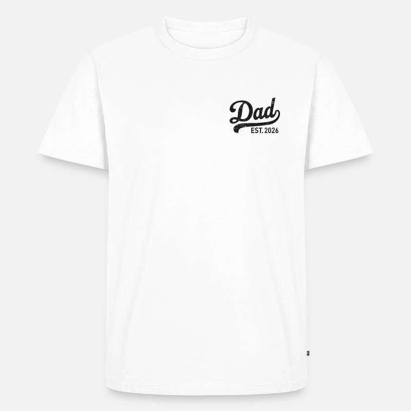 Dad Est. 2026 Rétro Script - T-shirt Premium bio Homme - blanc
