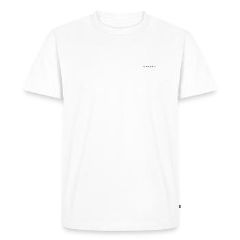 Construction par habitudes Typographie - T-shirt Premium bio Homme - blanc - Devant - Nico (187cm)