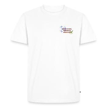 Built by Pain, Powered by Discipline - Men's Premium Organic T-Shirt - white - Front - Nico (187cm)