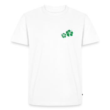 Hibiscus vert - T-shirt Premium bio Homme - blanc - Devant - Nico (187cm)