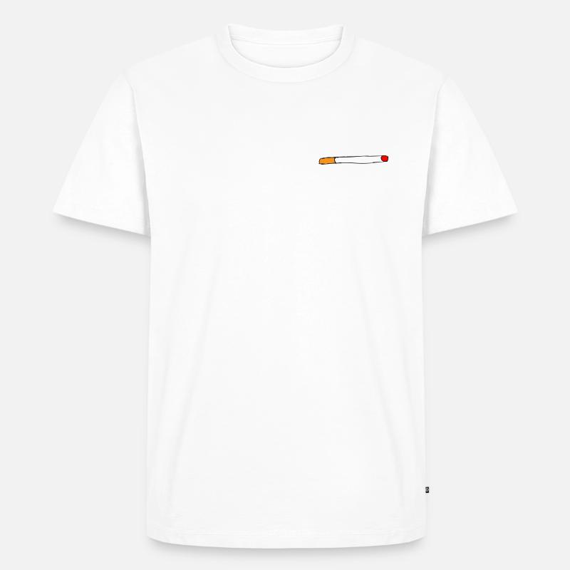 Zigarette - Männer Premium Bio T-Shirt - Weiß