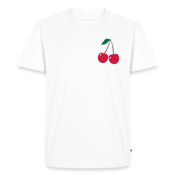 cherry - Men's Premium Organic T-Shirt - white - Front - Nico (187cm)