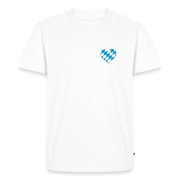 Bavaria heart flag diamonds blue-white - Men's Premium Organic T-Shirt - white - Front - Nico (187cm)