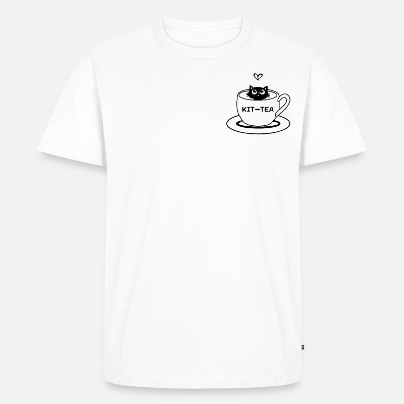 Katzen Kitten Kit Tea - Männer Premium Bio T-Shirt - Weiß