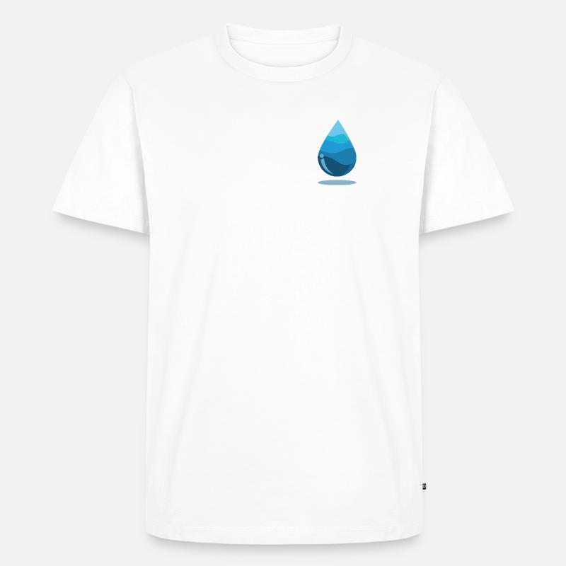 Wassertropfen - Männer Premium Bio T-Shirt - Weiß
