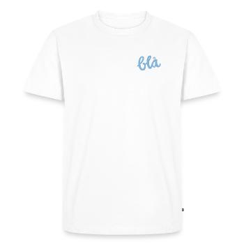 blå-blue - Men's Premium Organic T-Shirt - white - Front - Nico (187cm)