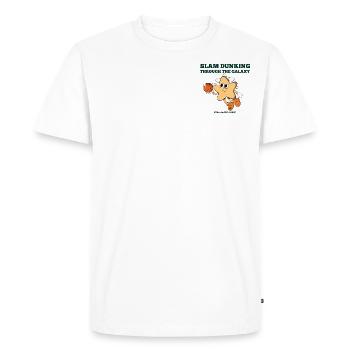 🏀✨ T-shirt "Slam Dunking Through the Galaxy"✨🏀 - Men's Premium Organic T-Shirt - white - Front - Nico (187cm)