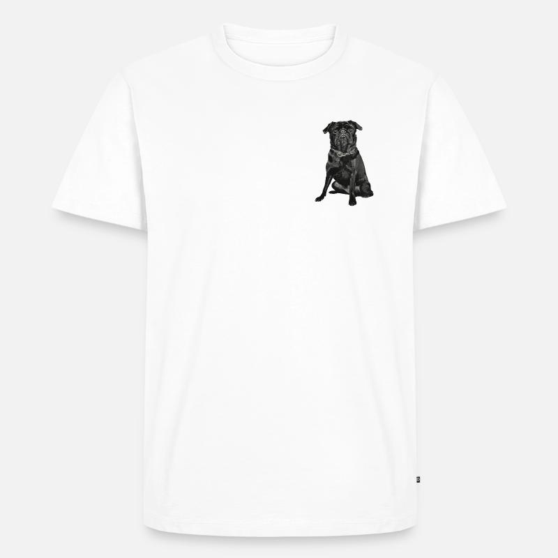 Mops - Männer Premium Bio T-Shirt - Weiß