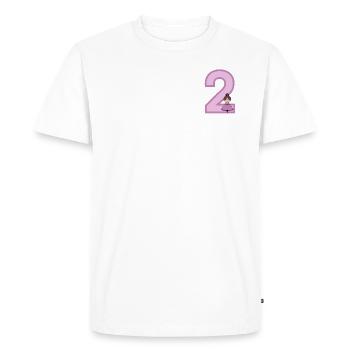 Numéro 2 - T-shirt Premium bio Homme - blanc - Devant - Nico (187cm)