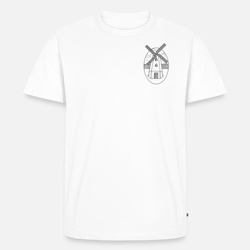 Windmühle - Männer Premium Bio T-Shirt - Weiß