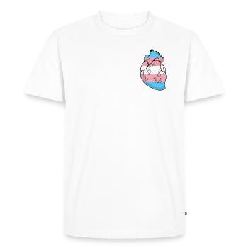 Transexual pride realistic heart trans flag - Men's Premium Organic T-Shirt - white - Front - Nico (187cm)