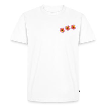 Flowers in pink, red and yellow - Men's Premium Organic T-Shirt - white - Front - Nico (187cm)