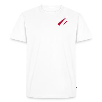 Rayures du drapeau de l’Autriche - T-shirt Premium bio Homme - blanc - Devant - Nico (187cm)