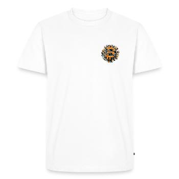 Bitcoin Grafitti - Männer Premium Bio T-Shirt - Weiß - Vorne - Nico (187cm)