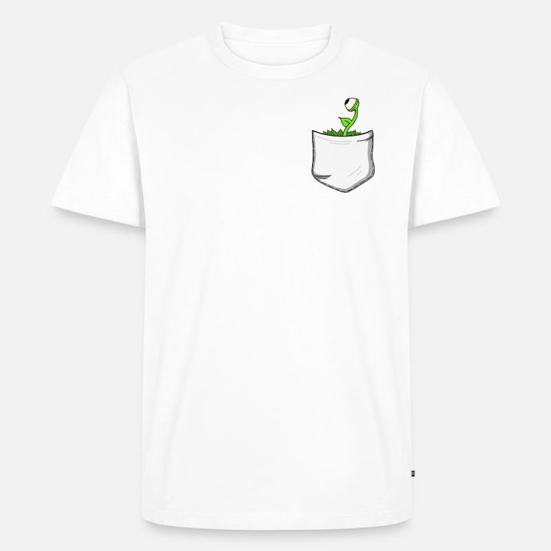 Pocket Pflanze - Männer Premium Bio T-Shirt - Weiß