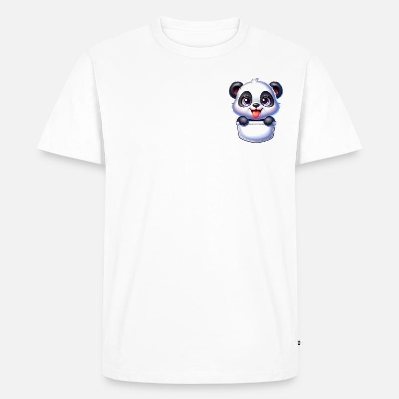 Panda in a Pocket - Männer Premium Bio T-Shirt - Weiß