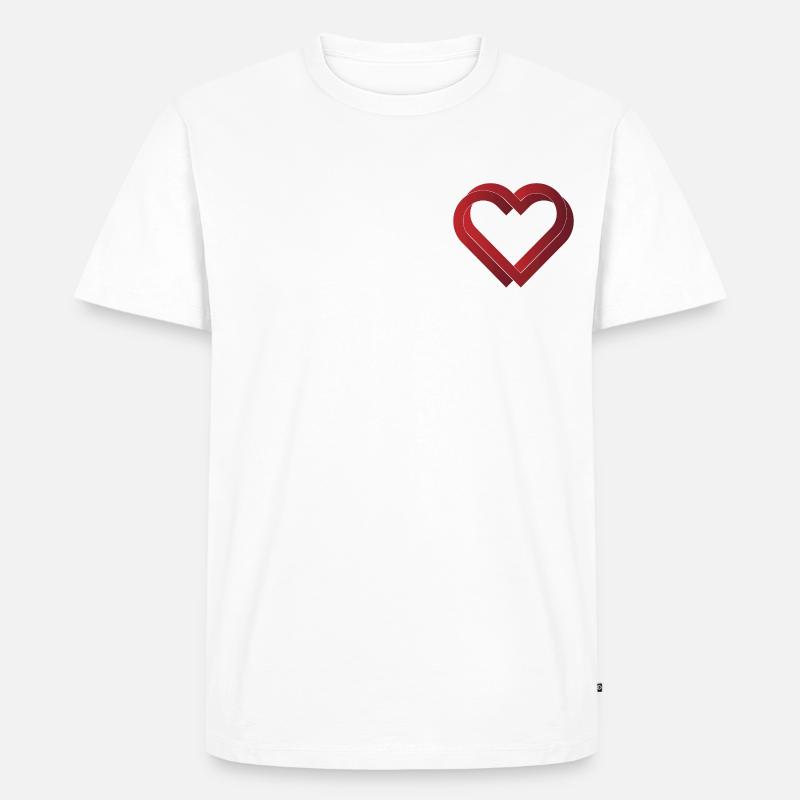 herz - Männer Premium Bio T-Shirt - Weiß