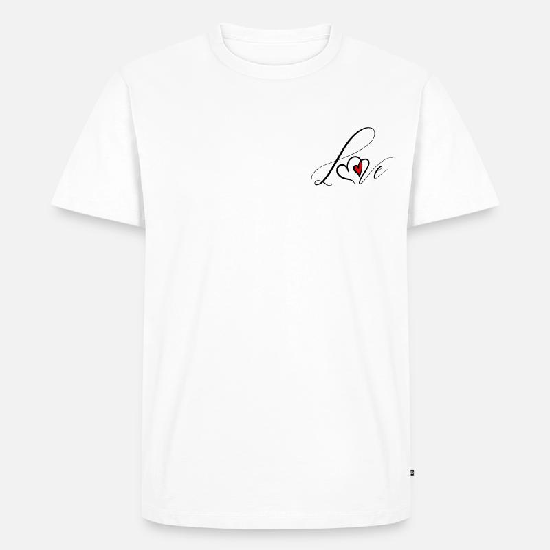 LOVE, LIEBE, SEVGI, ASK, HERZ - Männer Premium Bio T-Shirt - Weiß