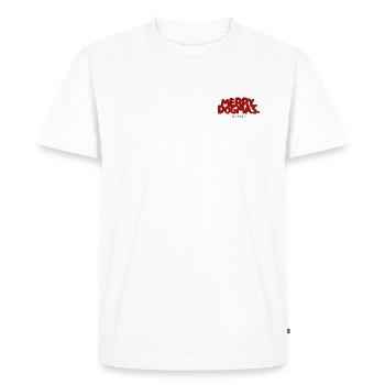 Merry Dogmas - Christmas - Dog Lovers - Men's Premium Organic T-Shirt - white - Front - Nico (187cm)