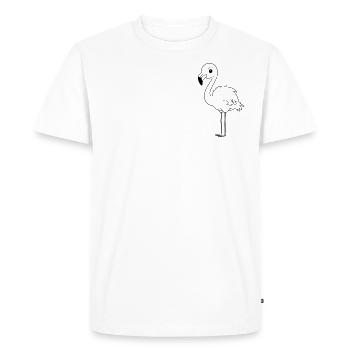 Flamingo Design – Elegant Bird Cartoon - Men's Premium Organic T-Shirt - white - Front - Nico (187cm)