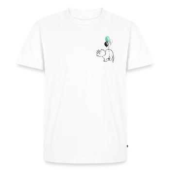 Pridosaur Dinosaur Aromantic - Men's Premium Organic T-Shirt - white - Front - Nico (187cm)
