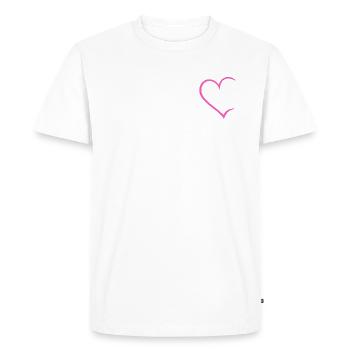 Heart open pink love Heart Love Couples in love - Men's Premium Organic T-Shirt - white - Front - Nico (187cm)