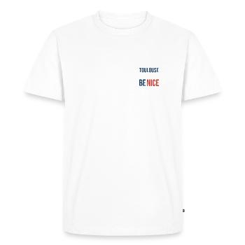 Probablement le souvenir de Toulouse le plus créatif - T-shirt Premium bio Homme - blanc - Devant - Nico (187cm)