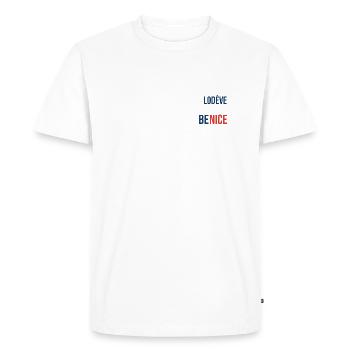 Lodève - T-shirt Premium bio Homme - blanc - Devant - Nico (187cm)