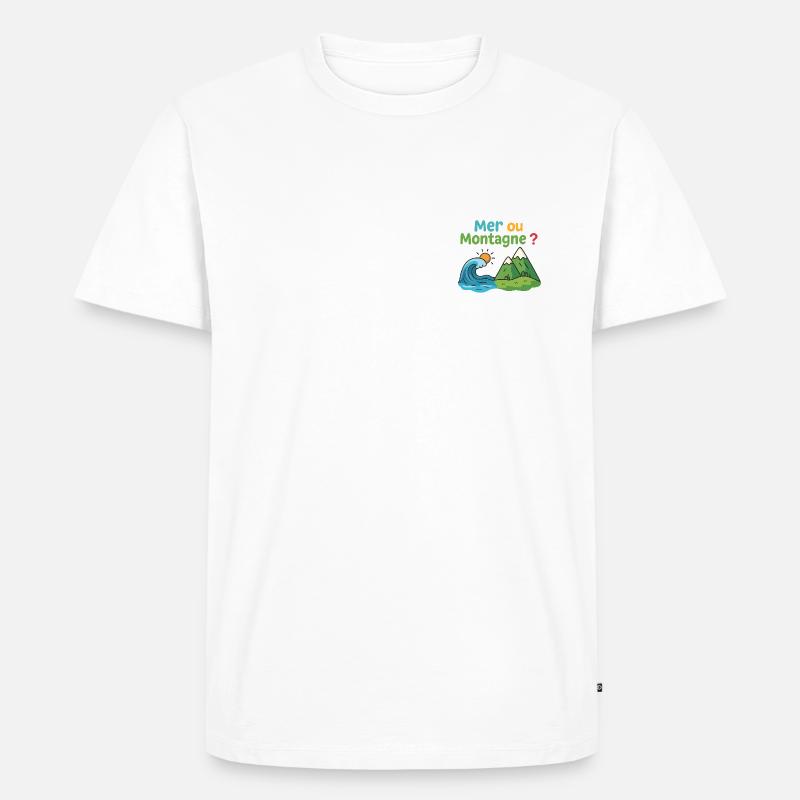 Meer oder Berg - Männer Premium Bio T-Shirt - Weiß