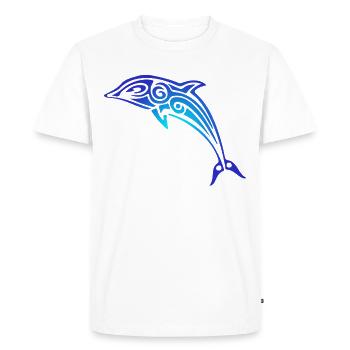 Dauphin tribal Hawaii Islander Maori polynésien - T-shirt Premium bio Homme - blanc - Devant - Nico (187cm)