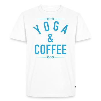Chemise de yoga cadeau de café relaxant - T-shirt Premium bio Homme - blanc - Devant - Nico (187cm)
