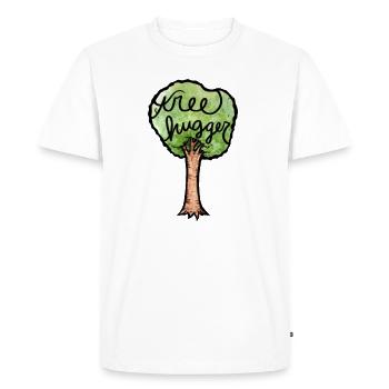 arbre hugger - T-shirt Premium bio Homme - blanc - Devant - Nico (187cm)