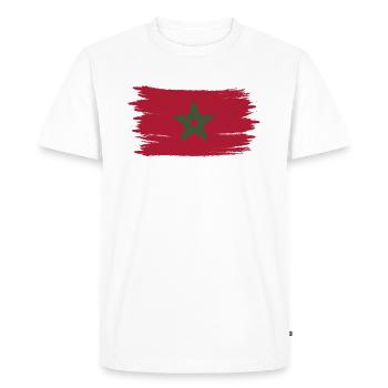 Morocco grunge flag t-shirt - Men's Premium Organic T-Shirt - white - Front - Nico (187cm)