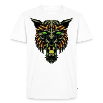 Tshirt loup, Tshirt amoureux des loups Loup-garou - T-shirt Premium bio Homme - blanc - Devant - Nico (187cm)