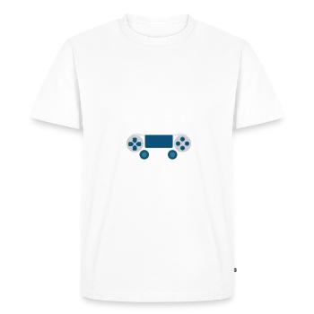 Attends je finis ma partie - T-shirt Premium bio Homme - blanc - Devant - Nico (187cm)