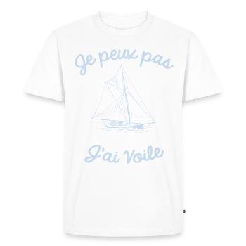 Je ne peux pas j'ai Voile - T-shirt Premium bio Homme - blanc - Devant - Nico (187cm)