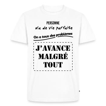 handicapé - T-shirt Premium bio Homme - blanc - Devant - Nico (187cm)
