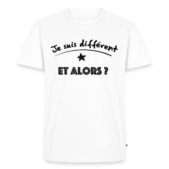 T shirt handicapé - T-shirt Premium bio Homme - blanc - Devant - Nico (187cm)