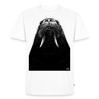 Dessin de morse - T-shirt Premium bio Homme - blanc - Devant - Nico (187cm)