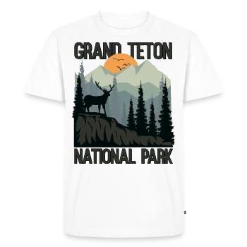 Parc national de Grand Teton Mountains Wilderness - T-shirt Premium bio Homme - blanc - Devant - Nico (187cm)