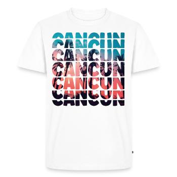Cancun Beach Vacation Mexique Ocean Palm Tree - T-shirt Premium bio Homme - blanc - Devant - Nico (187cm)