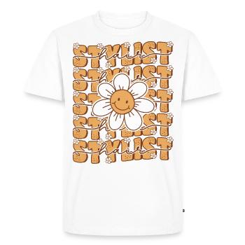 Groovy Retro Coiffeuse Daisy Flower - T-shirt Premium bio Homme - blanc - Devant - Nico (187cm)